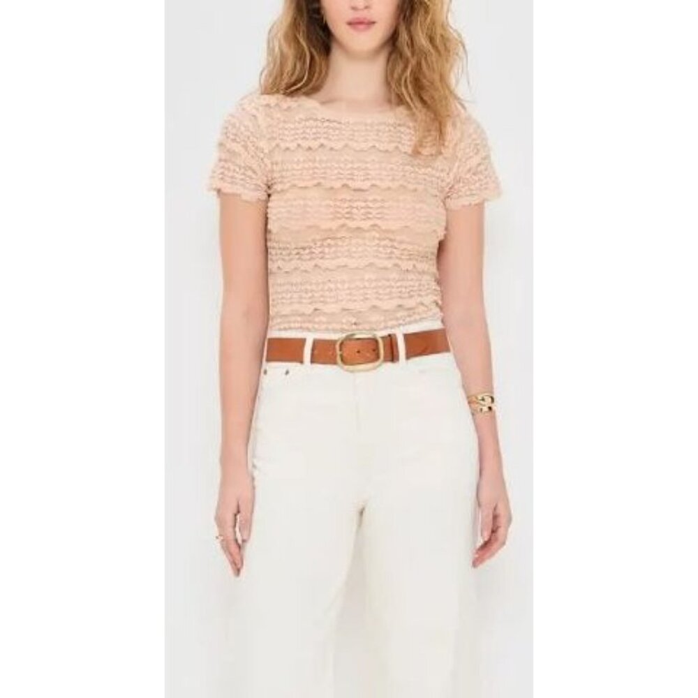 Free People Angelina Lace Size M Stretchy Peach NWOT $68 - Picture 16 of 16